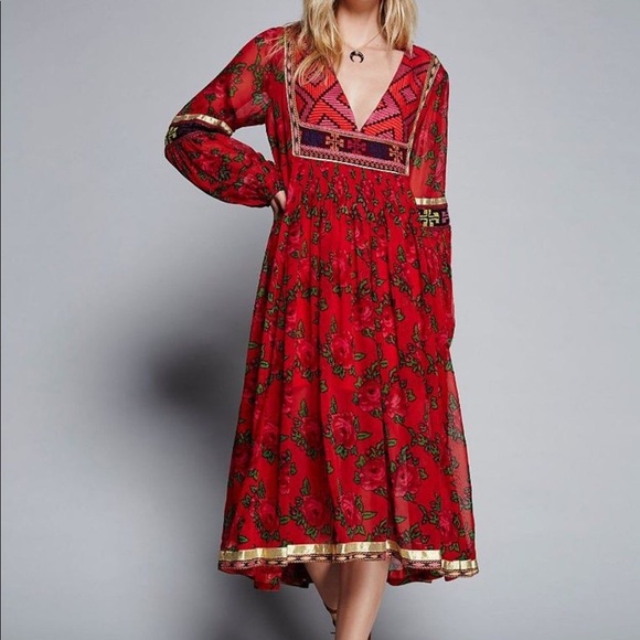 Free People Dresses & Skirts - Free People Bold Blooms Dress, Size XS/S